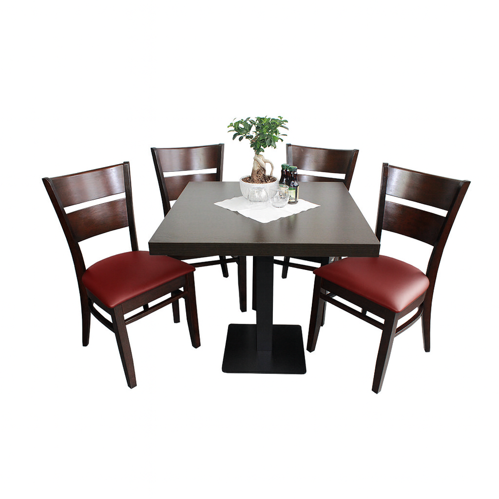 1+4 set 80x70cm Grace Red Restaurant Chairs Hotel Bistro Tables