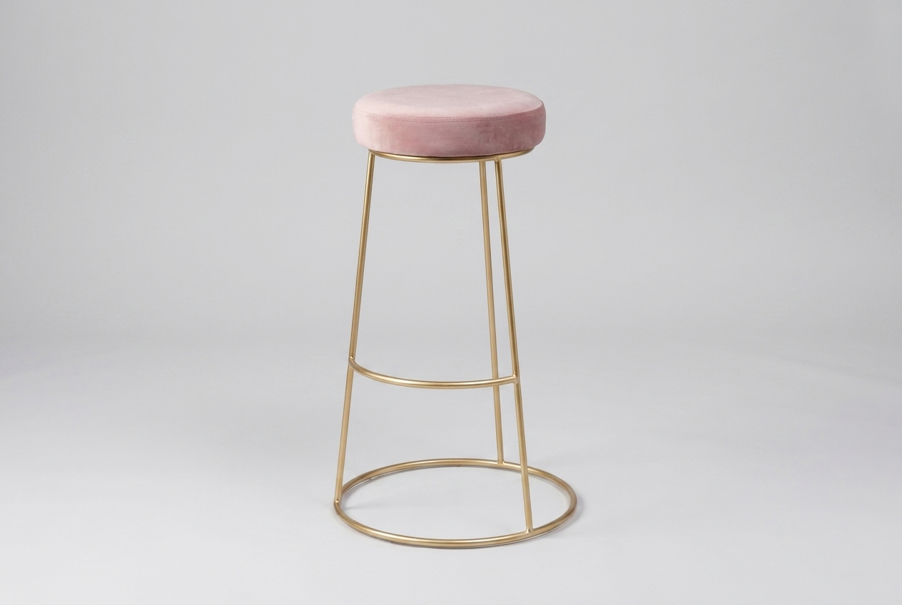 Sgabello da bar Iconic Rose Gold con cuscino di seduta