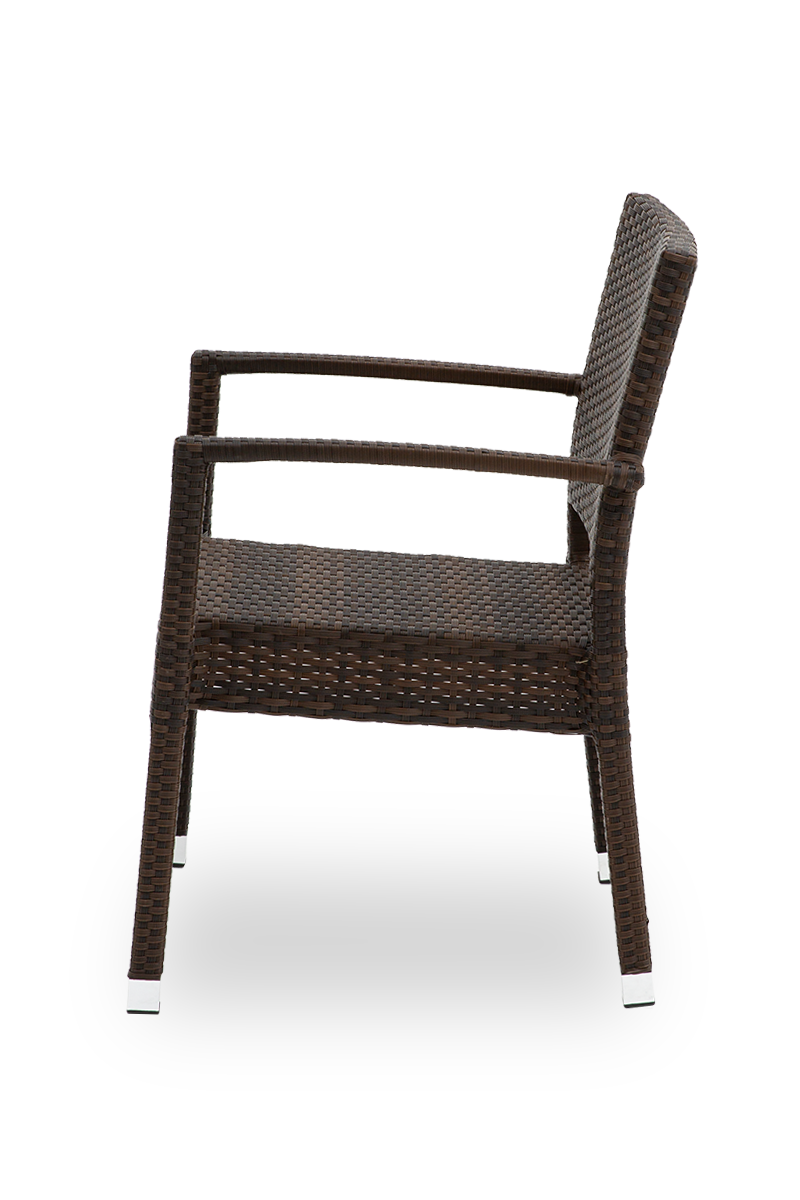 Polyrattan Stuhl Venedig Braun mit Armlehne-SW10353 Polyrattan Stuhl Venedig Braun mit Armlehne-SW10353