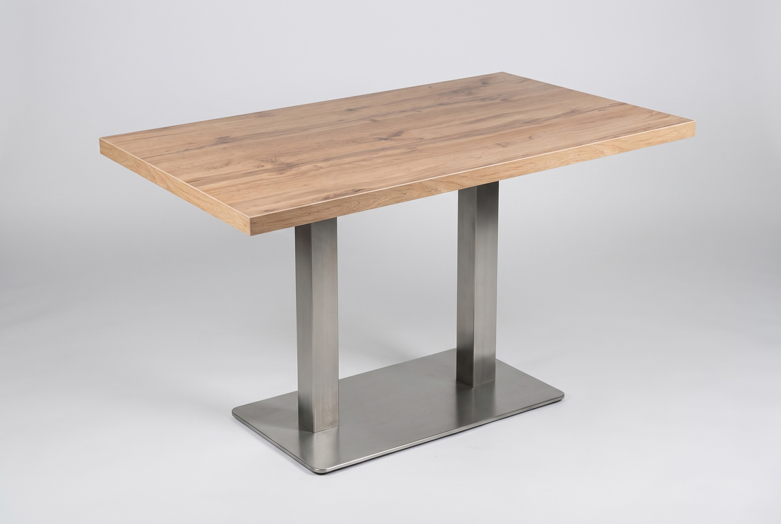Tisch Andora 120x80cm Eiche Restauranttisch Bistrotisch Gastrotisch Tischbein Silber-ING10618