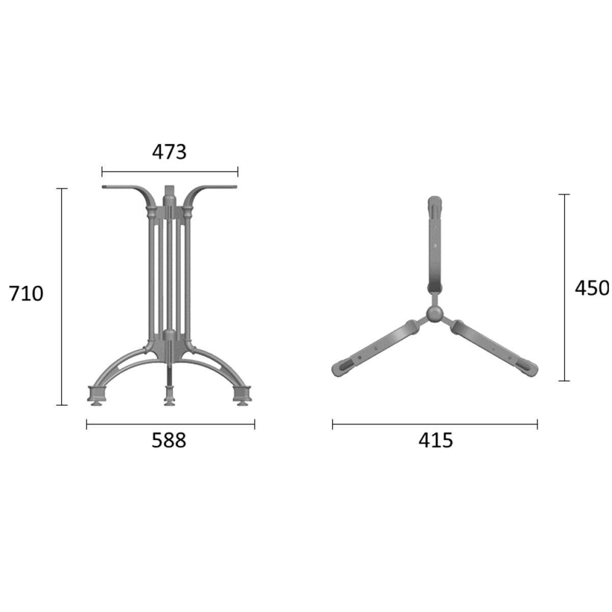 Restaurant Gastronomie Tischbein Outdoor Tischgestell TK2-ING10780