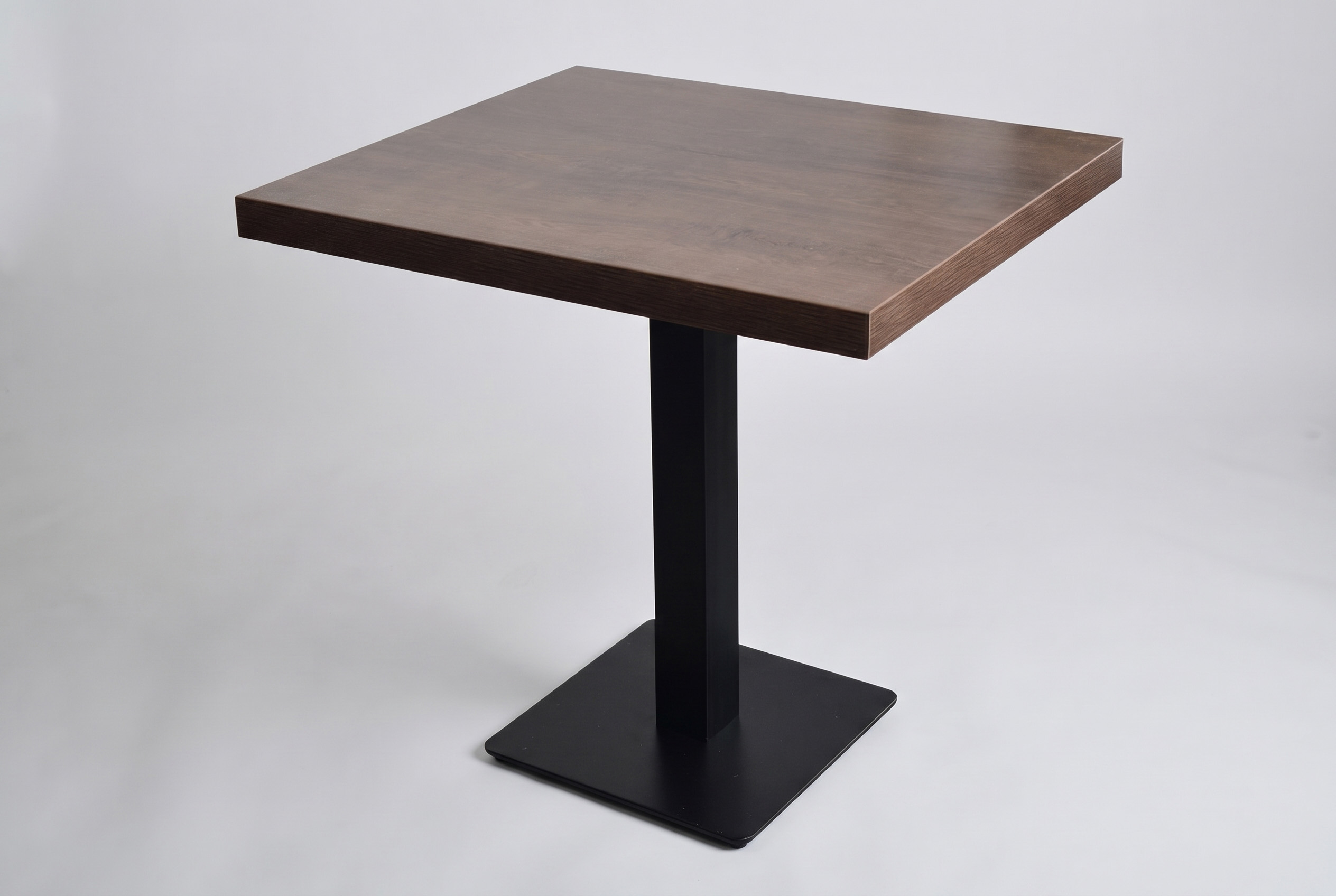 Restaurant Bistro Tisch 50x50x3,6cm Palermo Walnuss Braun Tischbein Schwarz