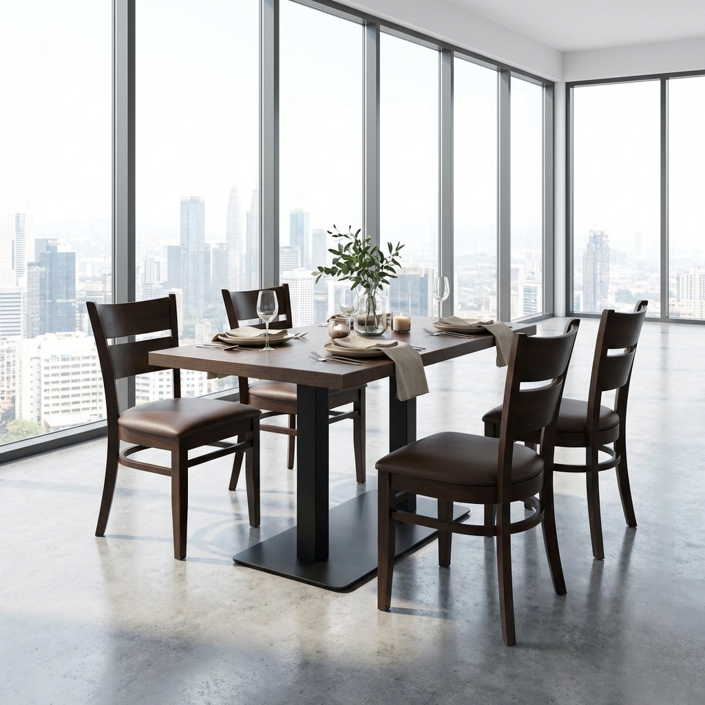 1+2 Set Ristorante Tavolo Palermo 50x50x3,6cm Sedia Grace Sedie Bistro Tavoli Bistro