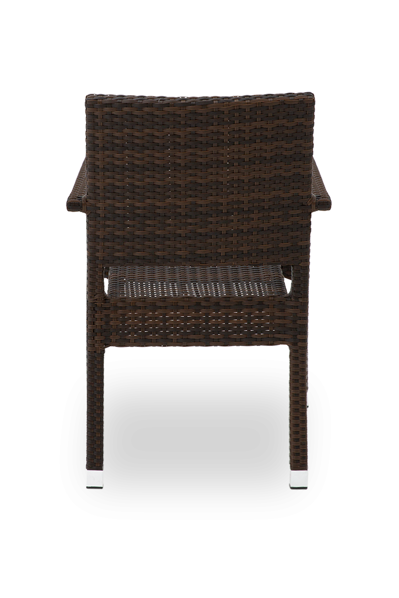 Polyrattan Stuhl Venedig Braun mit Armlehne-SW10353