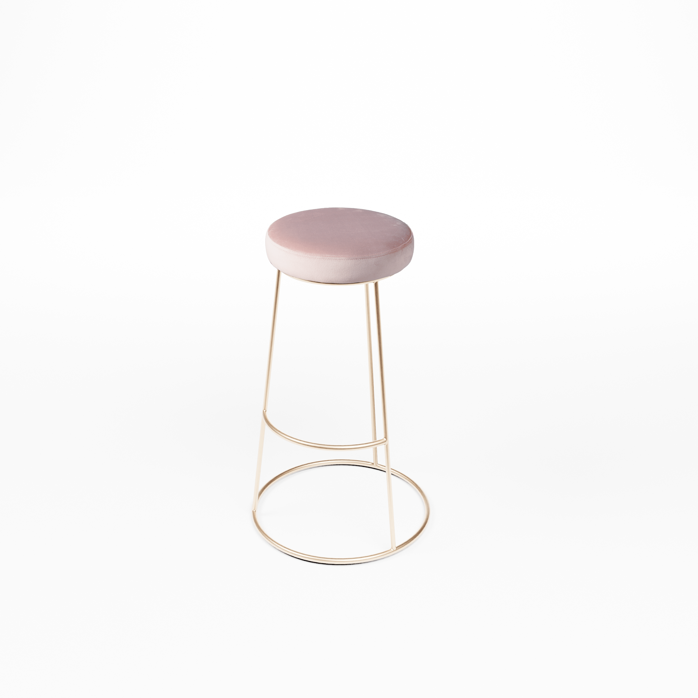Barhocker Iconic Rose Gold mit Sitzpolster Samt Rose