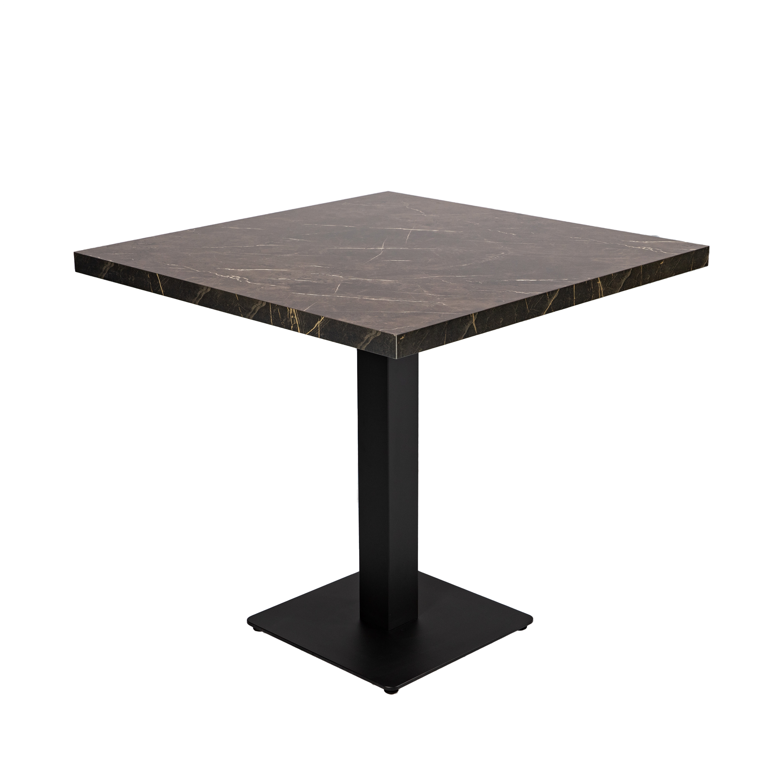 Restauranttisch Catania Braun Marmor Optik 80x80cm Bistrotisch Gastrotisch-ING10744