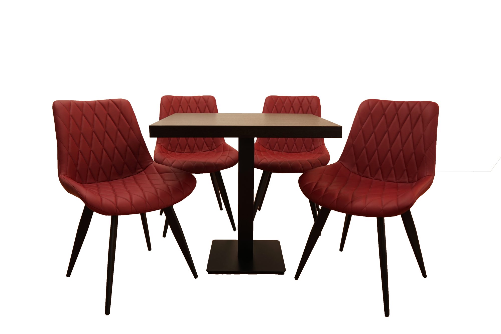 1+4 set 120x80cm sedie ristorante bordeaux scarlatto tavoli bistrot hotel