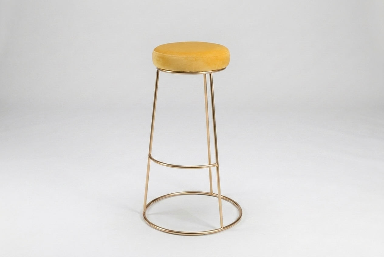 Sgabello da bar Iconic Rose Gold con cuscino di seduta