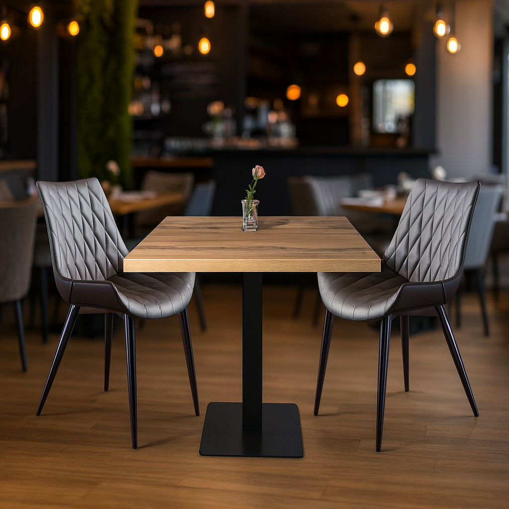 1+2 set Scarlet marrone scuro 70x70 Tavolo e sedie da ristorante