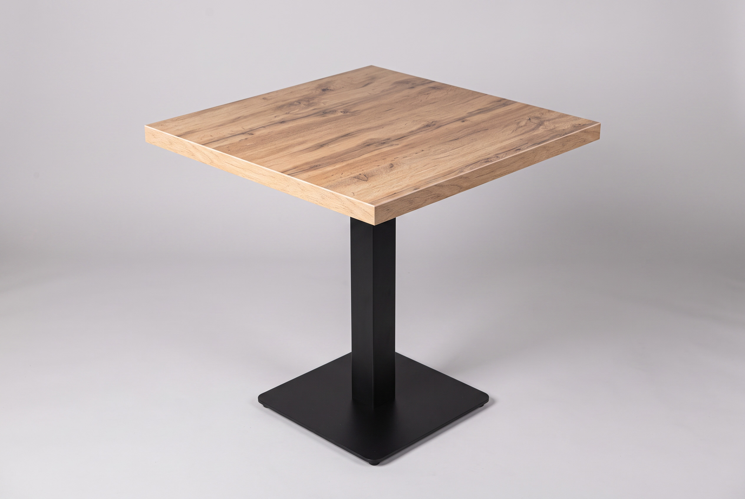 Tavolo ristorante bistrot 80x80cm Andora rovere gamba tavolo ospiti nero