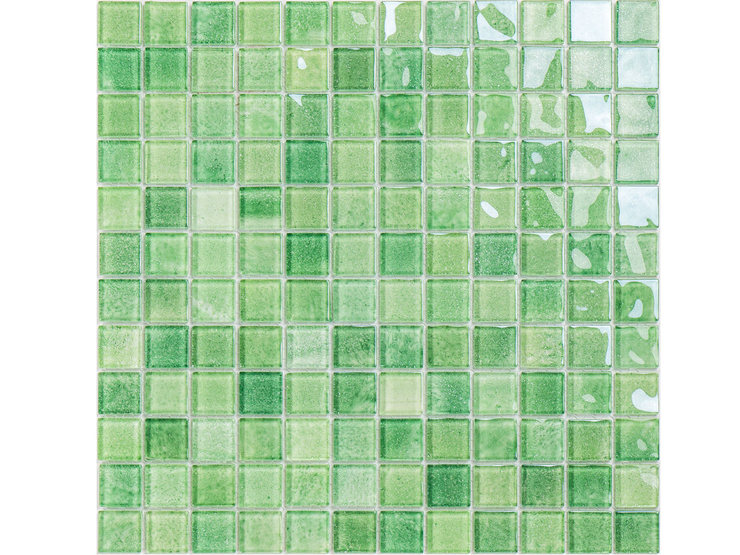 Glasmosaik Mosaikfliese Nizza 23×23×4 mm Grün